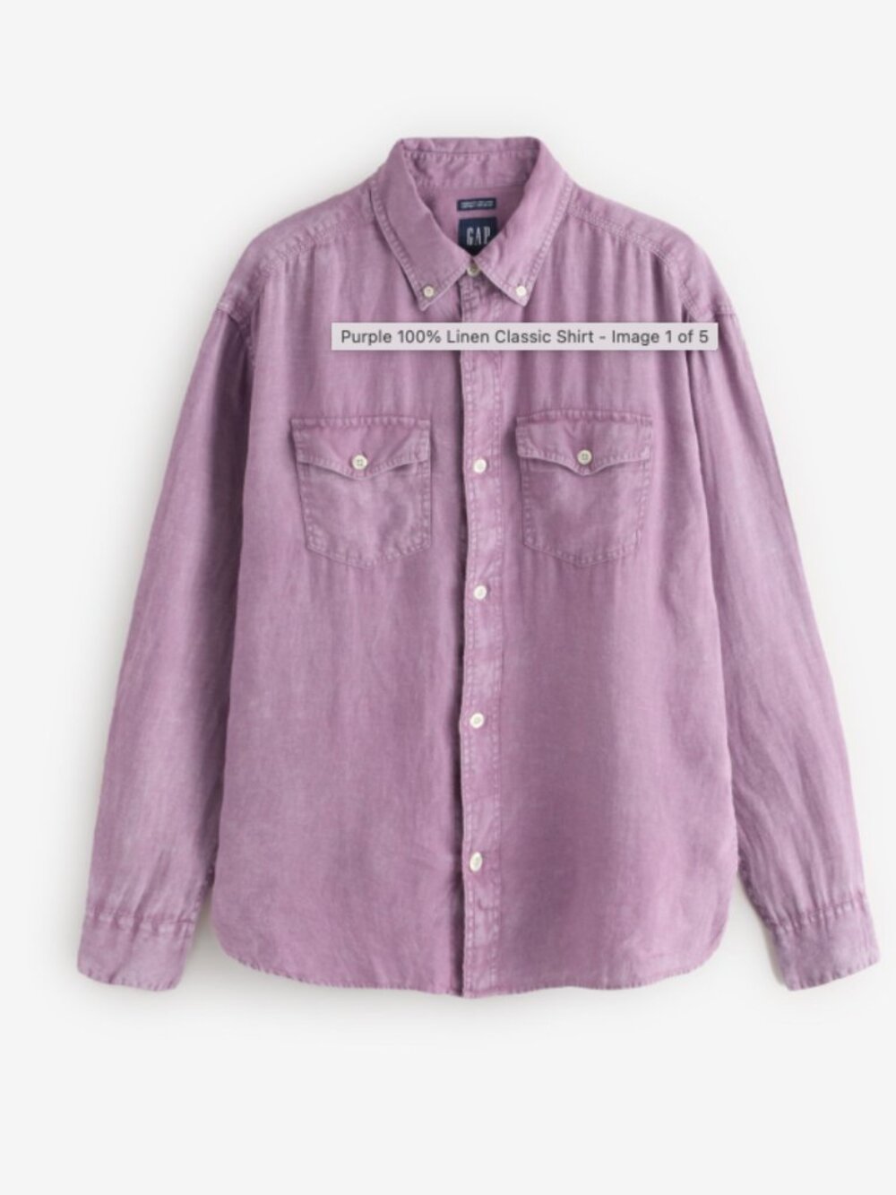 Gap- Purple 100% Linen Classic Shirt (Men), L